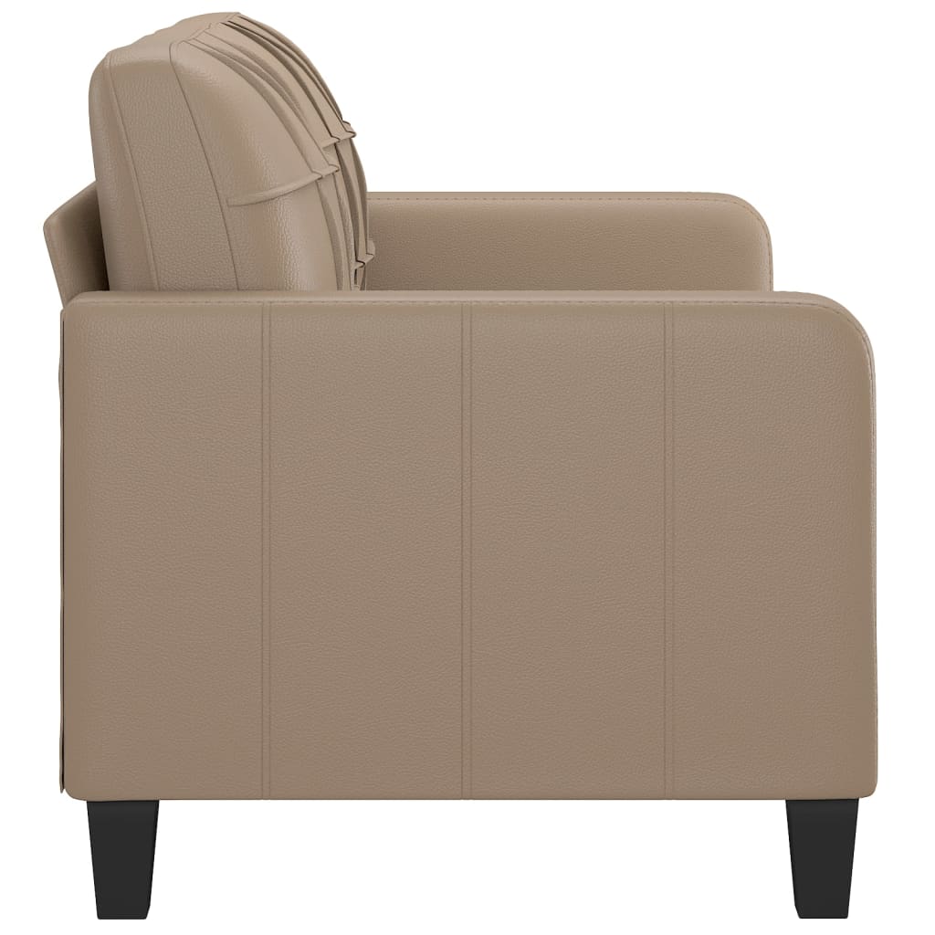 vidaXL 2-osobowa sofa, kolor cappuccino, 140 cm, sztuczna skóra