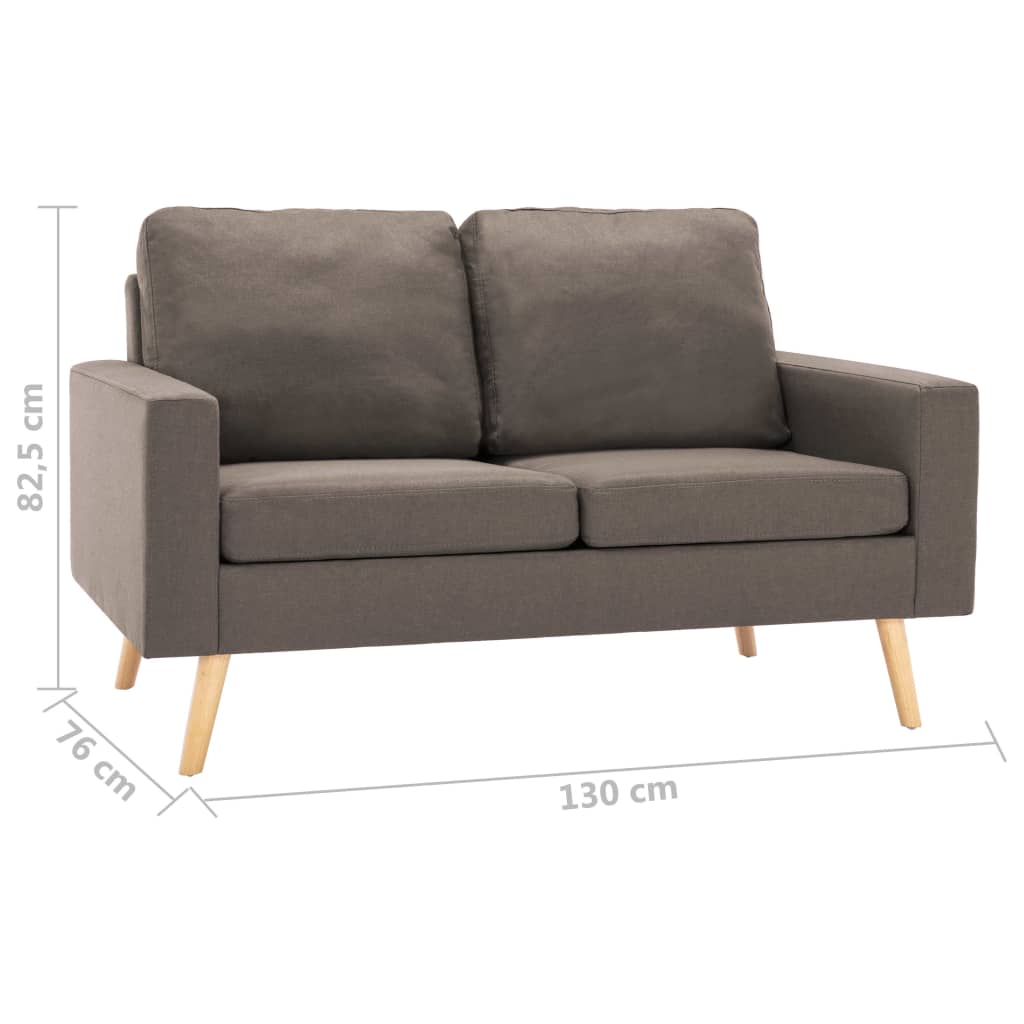 vidaXL 2-osobowa sofa, kolor taupe, tapicerowana tkaniną