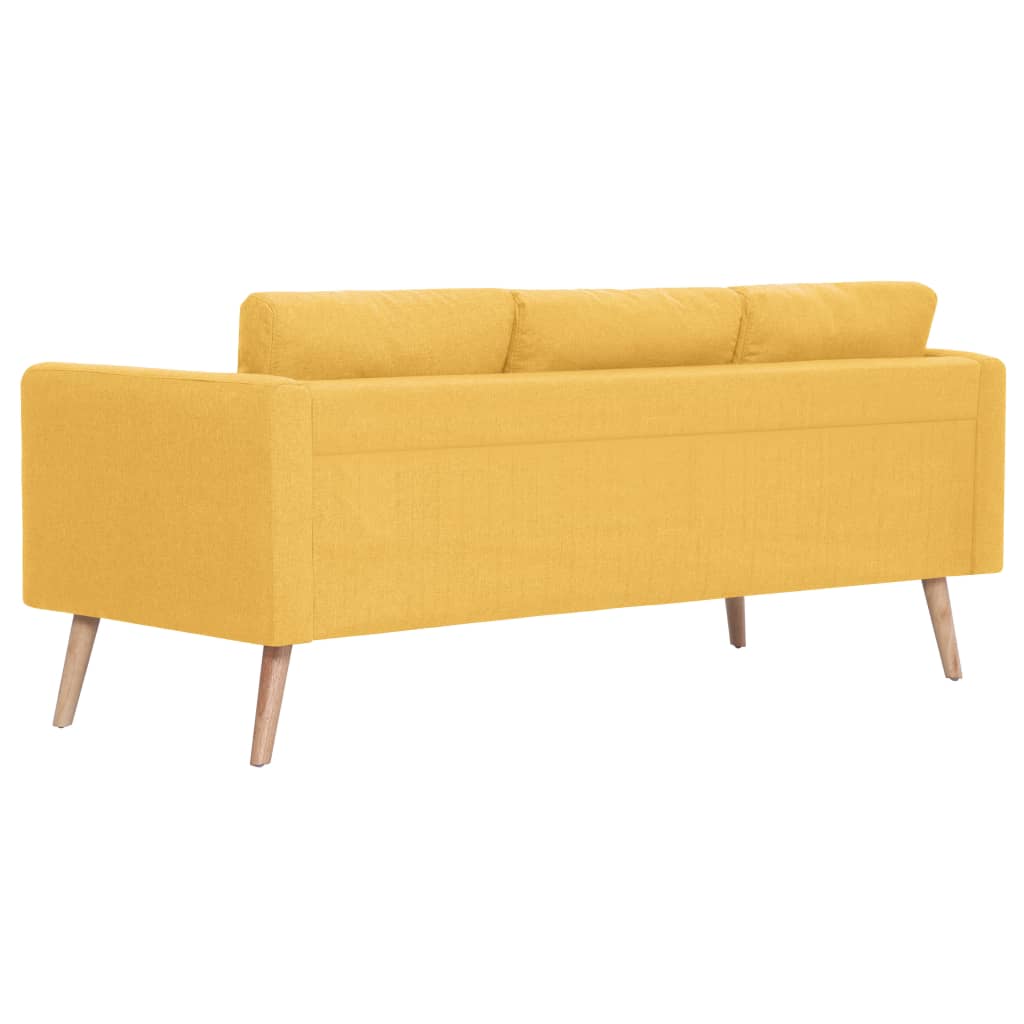 vidaXL Sofa 3-osobowa tapicerowana tkaniną, żółta