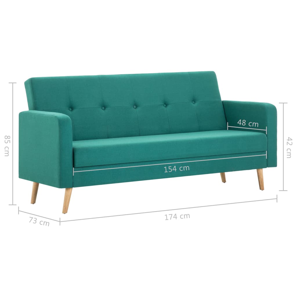 vidaXL Sofa materiałowa, zielona