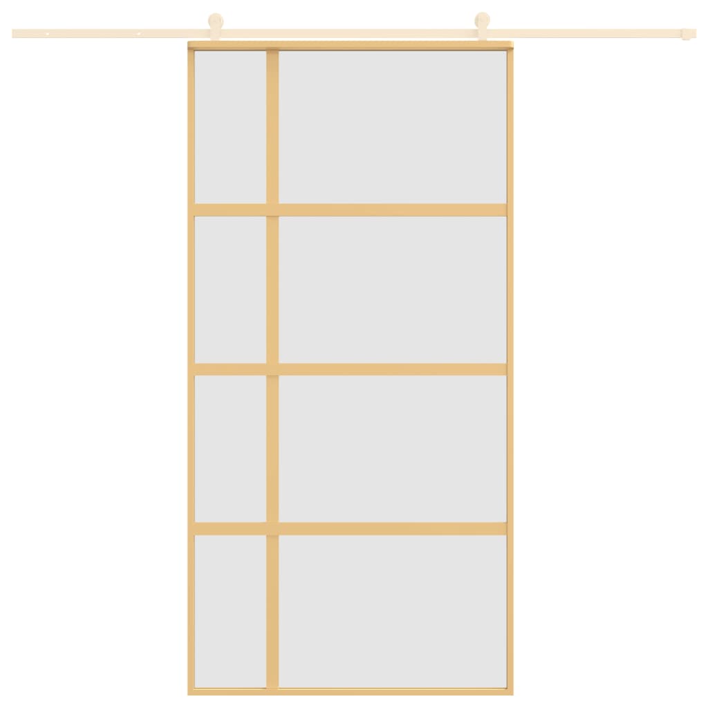 vidaXL Drzwi przesuwne, złote, 102,5x205 cm, mrożone szkło ESG