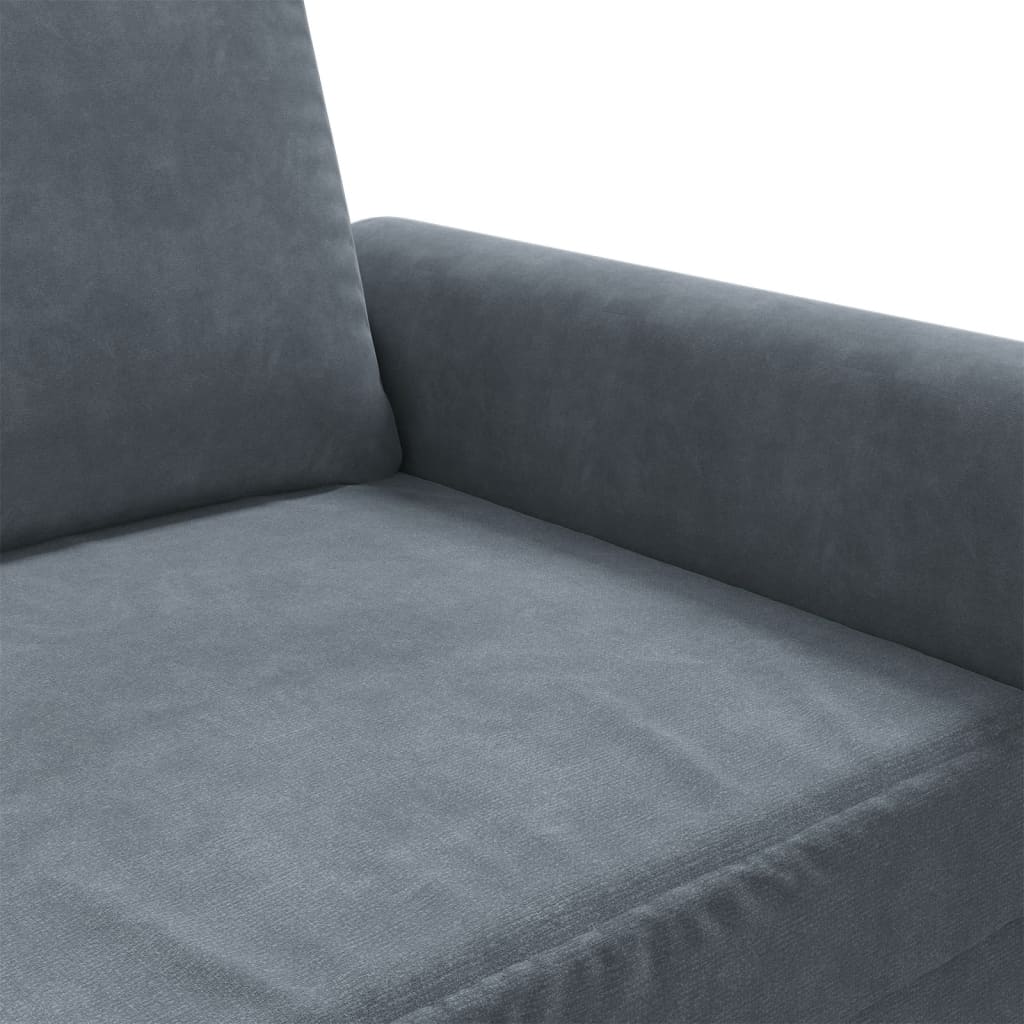 vidaXL Sofa 2-osobowa, ciemnoszary, 120 cm, tapicerowana aksamitem