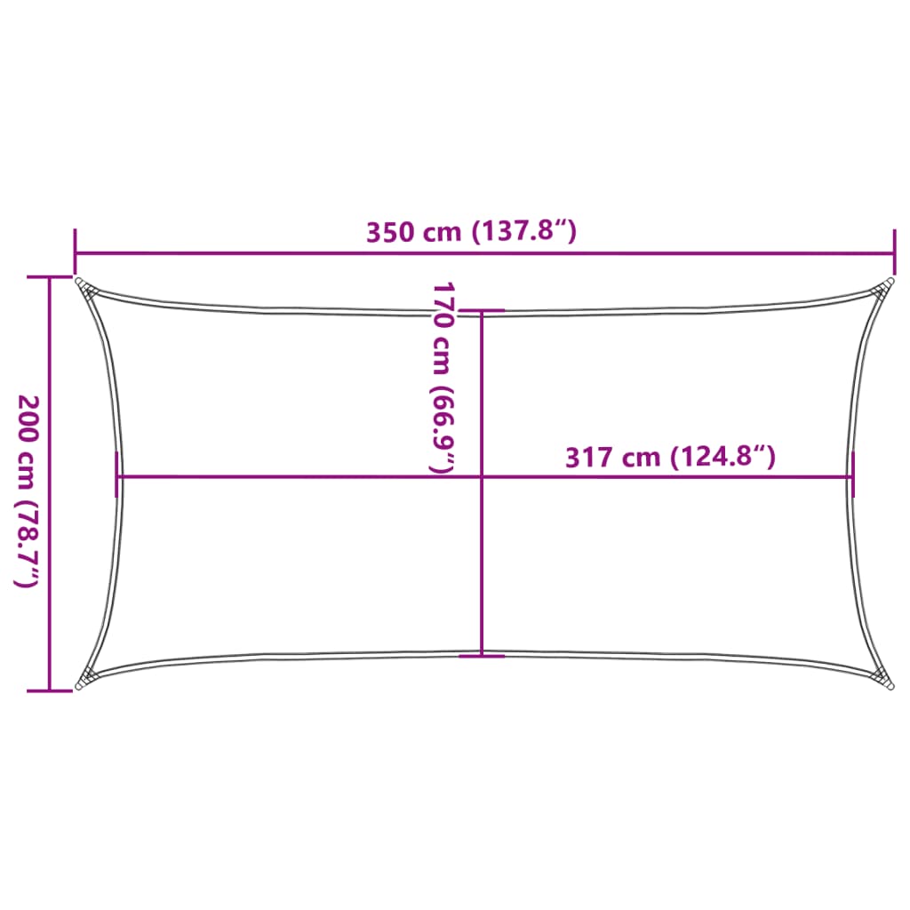 vidaXL Żagiel przeciwsłoneczny, piaskowy, 3,5x2 m, 100% poliester