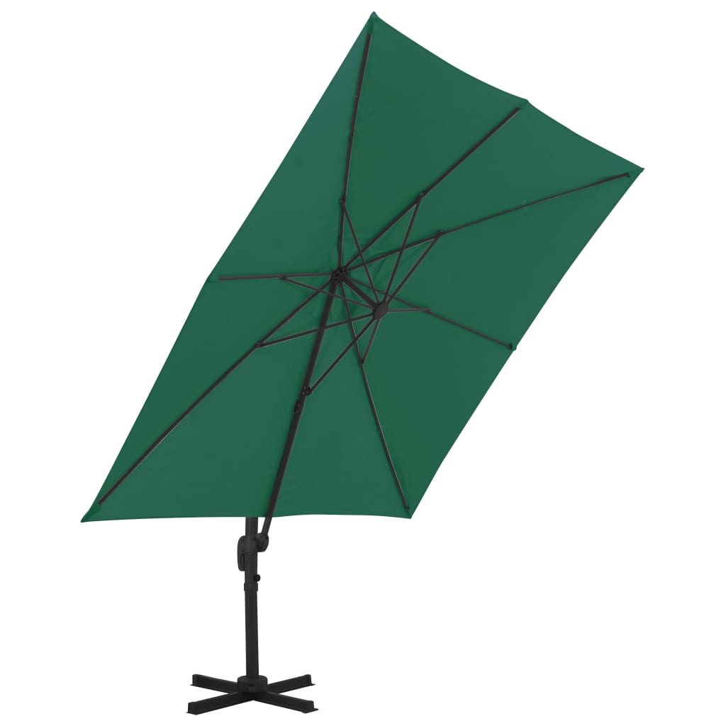 vidaXL Parasol wiszący z aluminiowym słupkiem, 300x300 cm, zielony