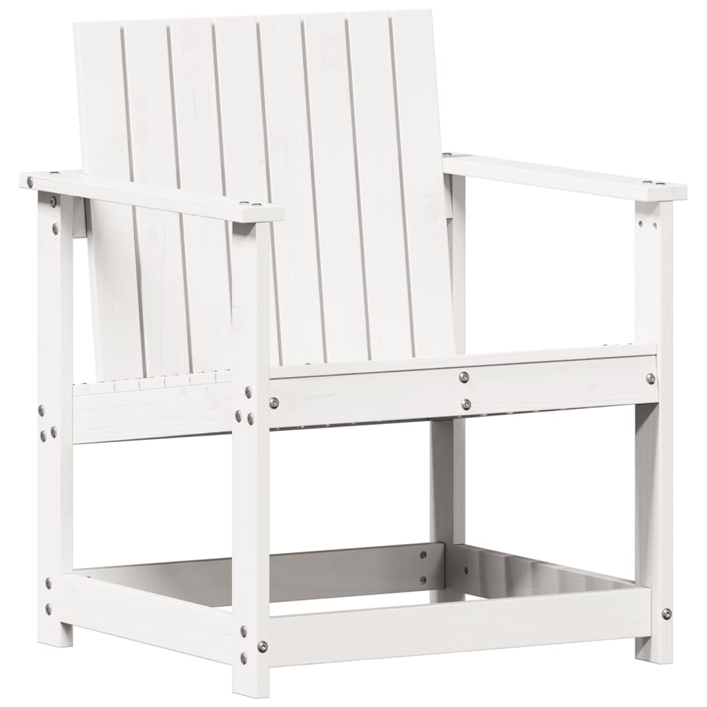 vidaXL Krzesło ogrodowe, białe, 62x56x77 cm, lite drewno sosnowe