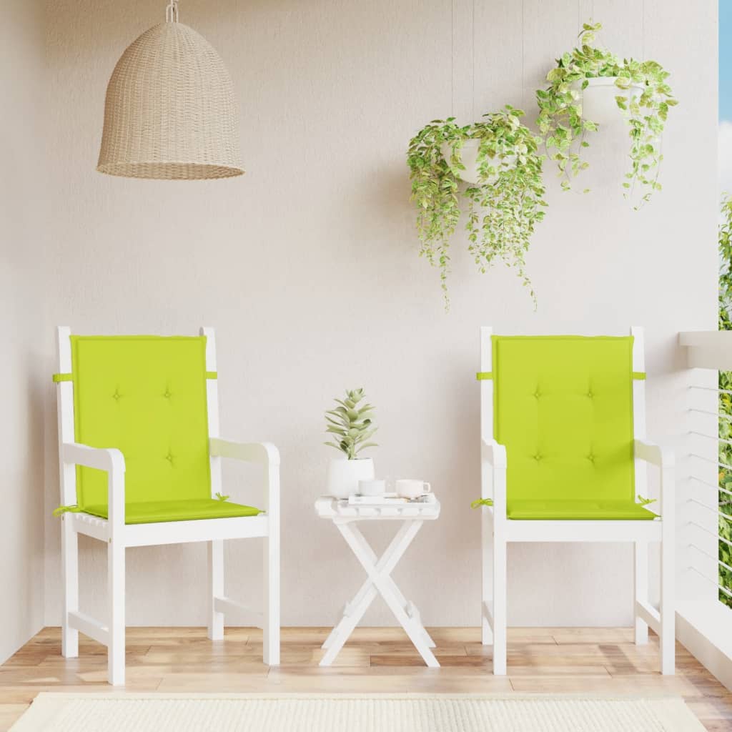 vidaXL Poduszki na krzesła ogrodowe, 2 szt., jasnozielone, 100x50x3 cm