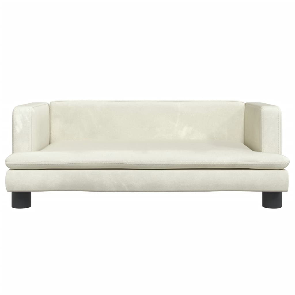 vidaXL Sofa dla dzieci, kremowa, 80x45x30 cm, aksamit