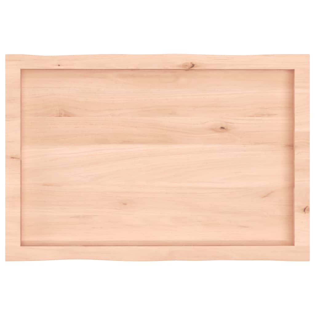 vidaXL Blat stołu, 80x50x(2-4)cm, surowy, lity dąb naturalną krawędzią