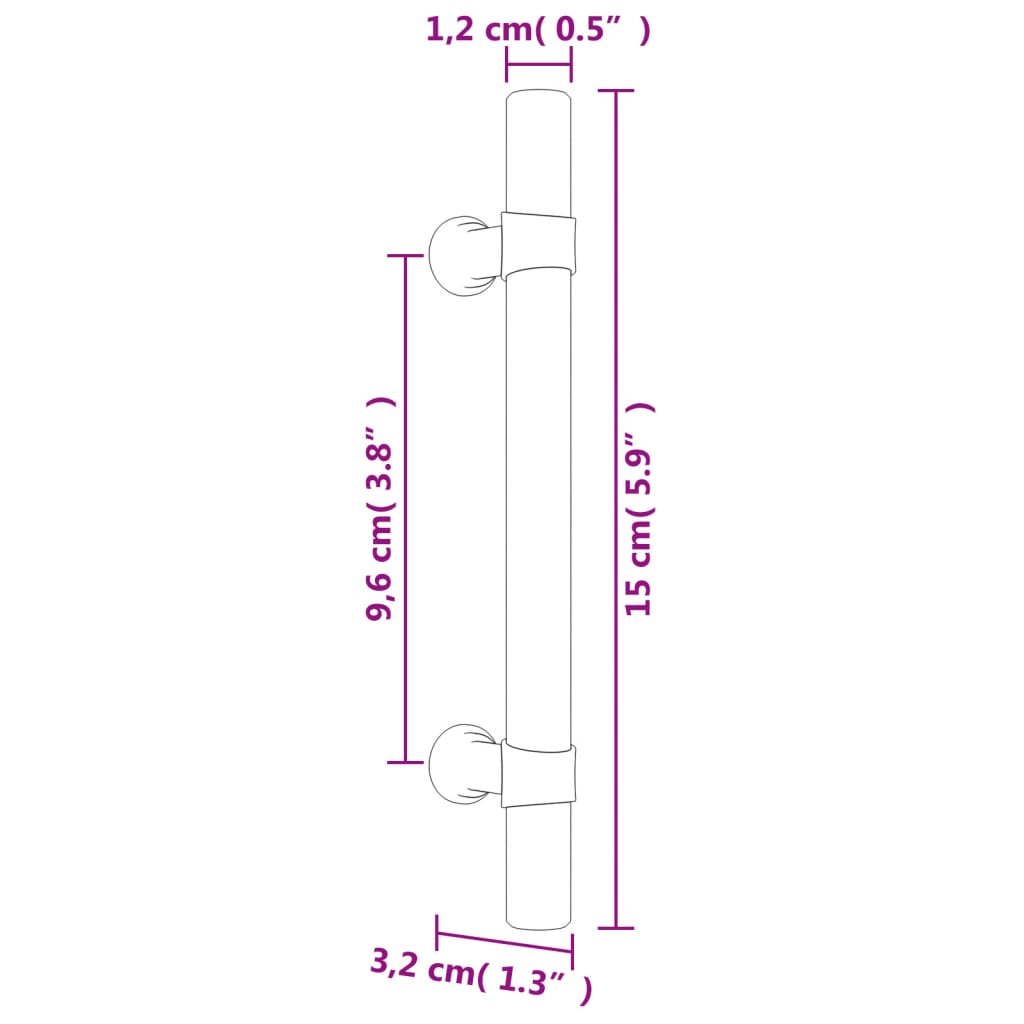 vidaXL Uchwyty do szafek, 10 szt., czarne, 96 mm, stal nierdzewna