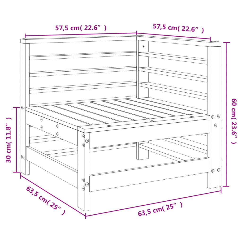 vidaXL Ogrodowa sofa narożna, lite drewno daglezjowe