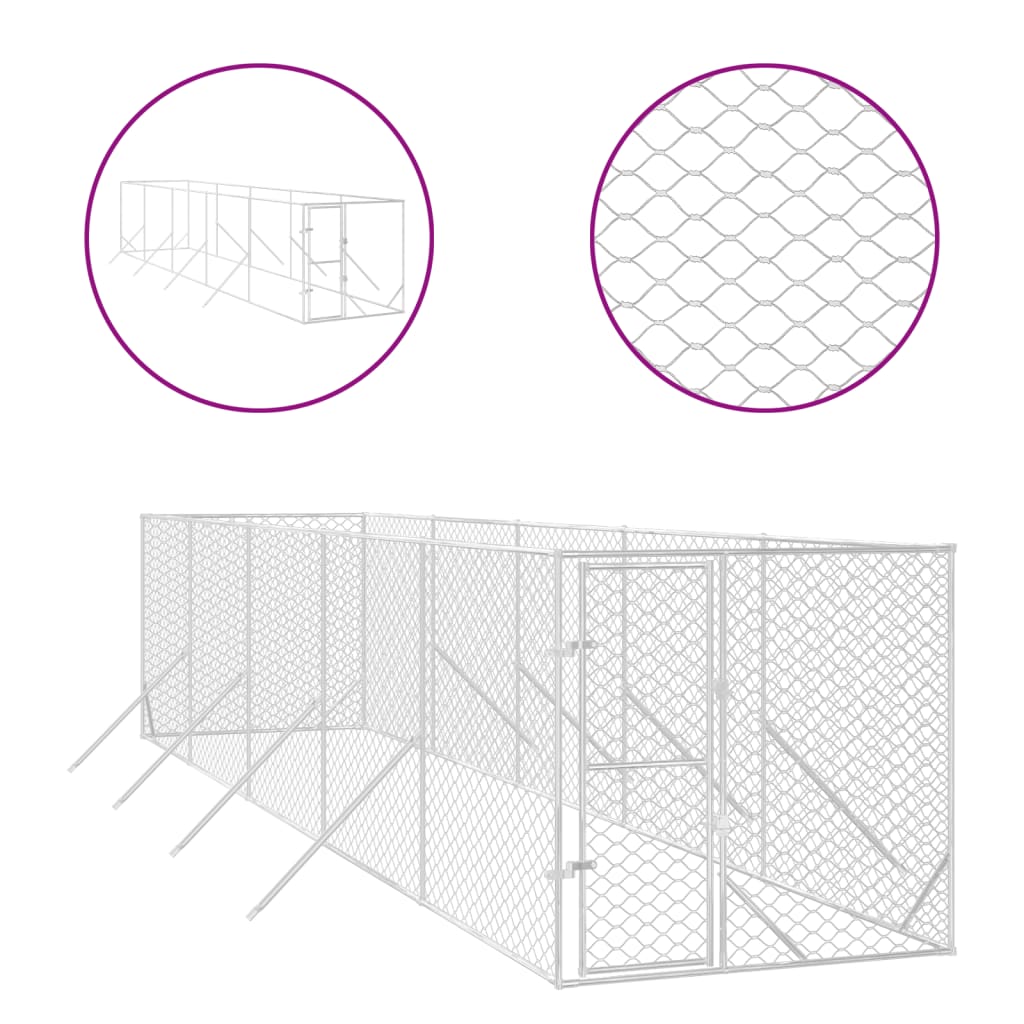 vidaXL Kojec zewnętrzny dla psa, 2x10x2 m, stal galwanizowana