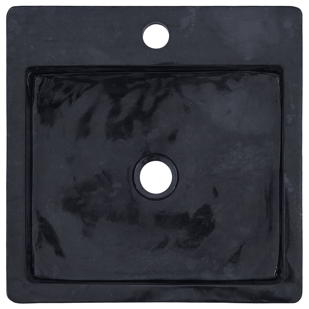 vidaXL Umywalka, czarna, 40x40x12 cm, marmurowa