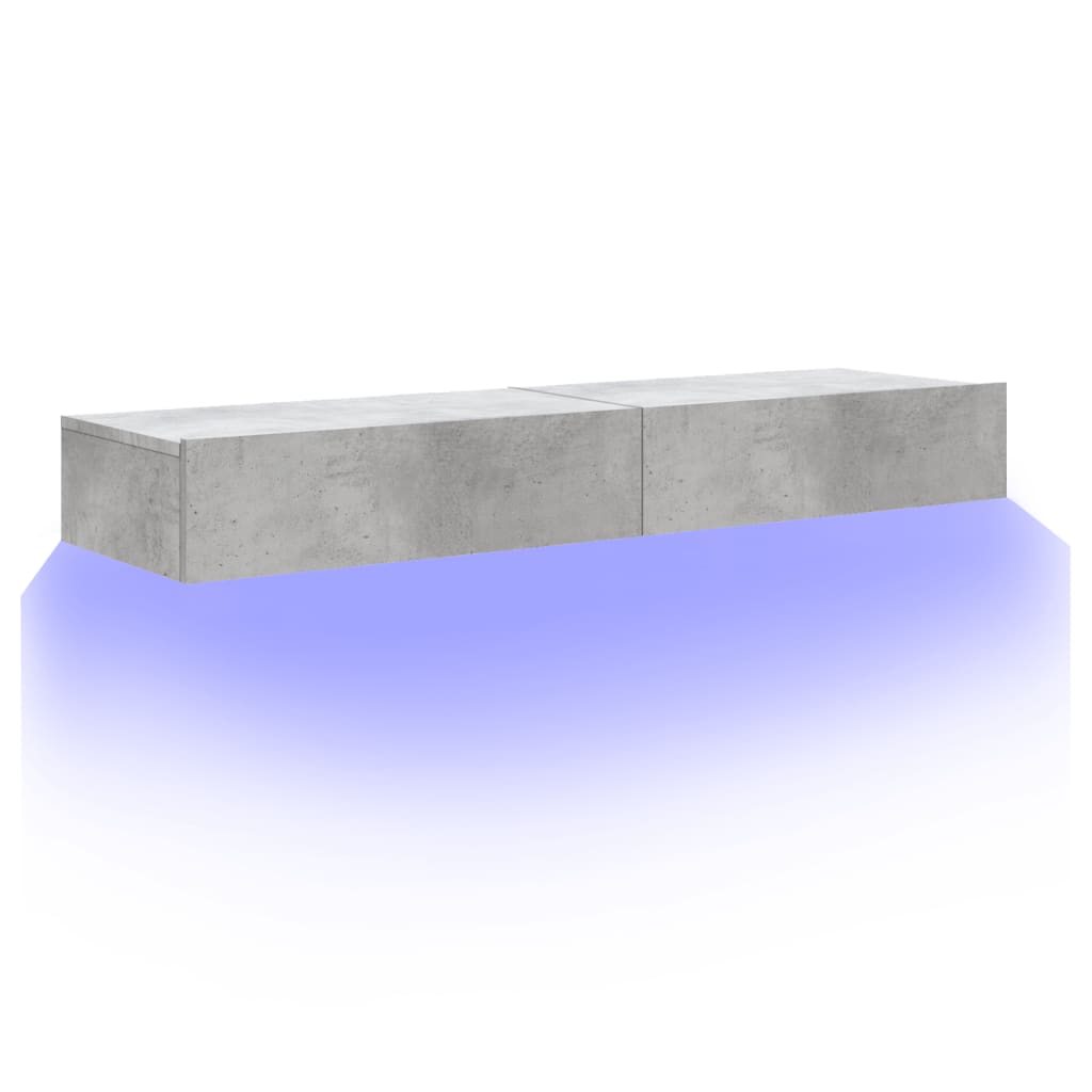 vidaXL Szafki telewizyjne z LED, 2 szt., szarość betonu, 60x35x15,5 cm