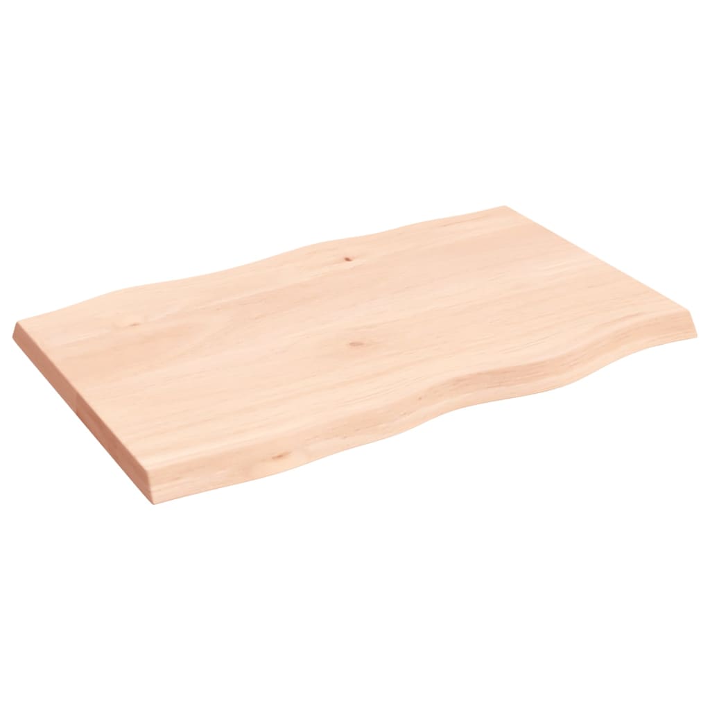 vidaXL Blat stołu, 80x50x(2-4)cm, surowy, lity dąb naturalną krawędzią