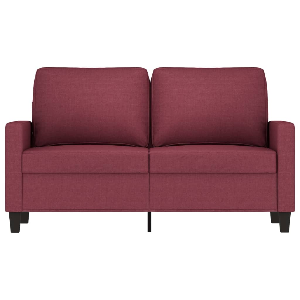 vidaXL Sofa 2-osobowa, winna czerwień, 120 cm, tapicerowana tkaniną