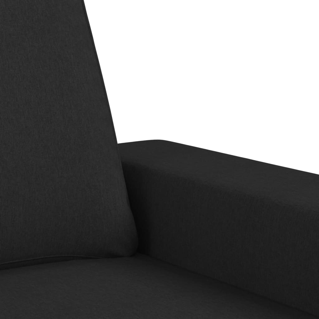 vidaXL Sofa 2-osobowa, czarna, 120 cm, tapicerowana tkaniną