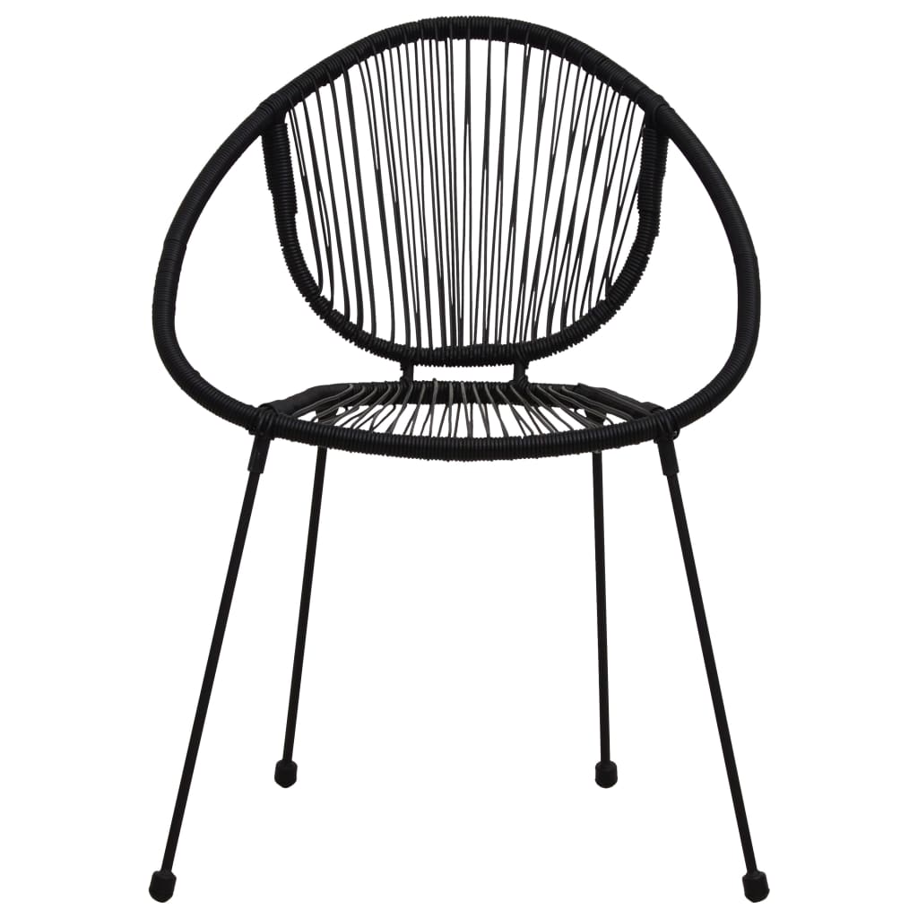 vidaXL 3-cz. zestaw mebli bistro, rattan PVC, czarny