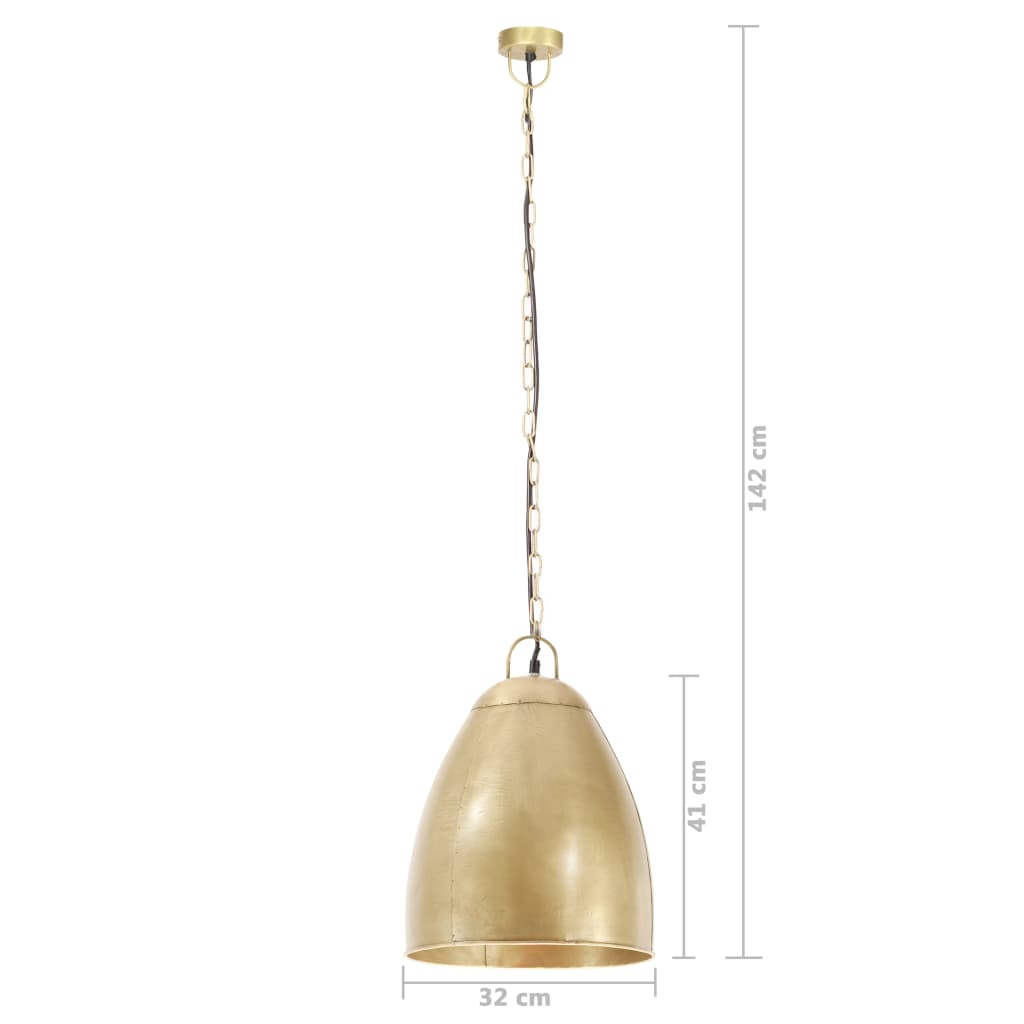 vidaXL Industrialna lampa wisząca, 25 W, mosiężna, okrągła, 32 cm, E27