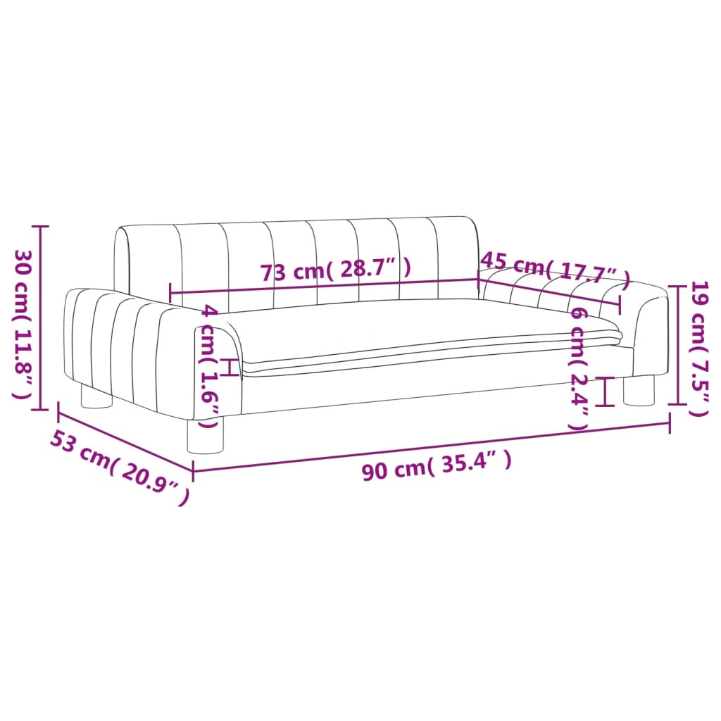 vidaXL Sofa dla dzieci, brązowa, 90x53x30 cm, sztuczna skóra