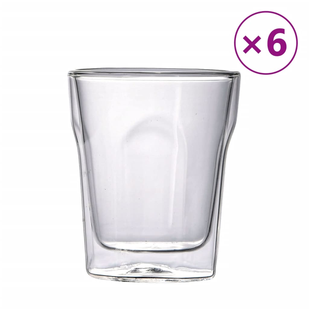 vidaXL Dwuścienne szklanki na herbatę, 6 szt., 250 ml