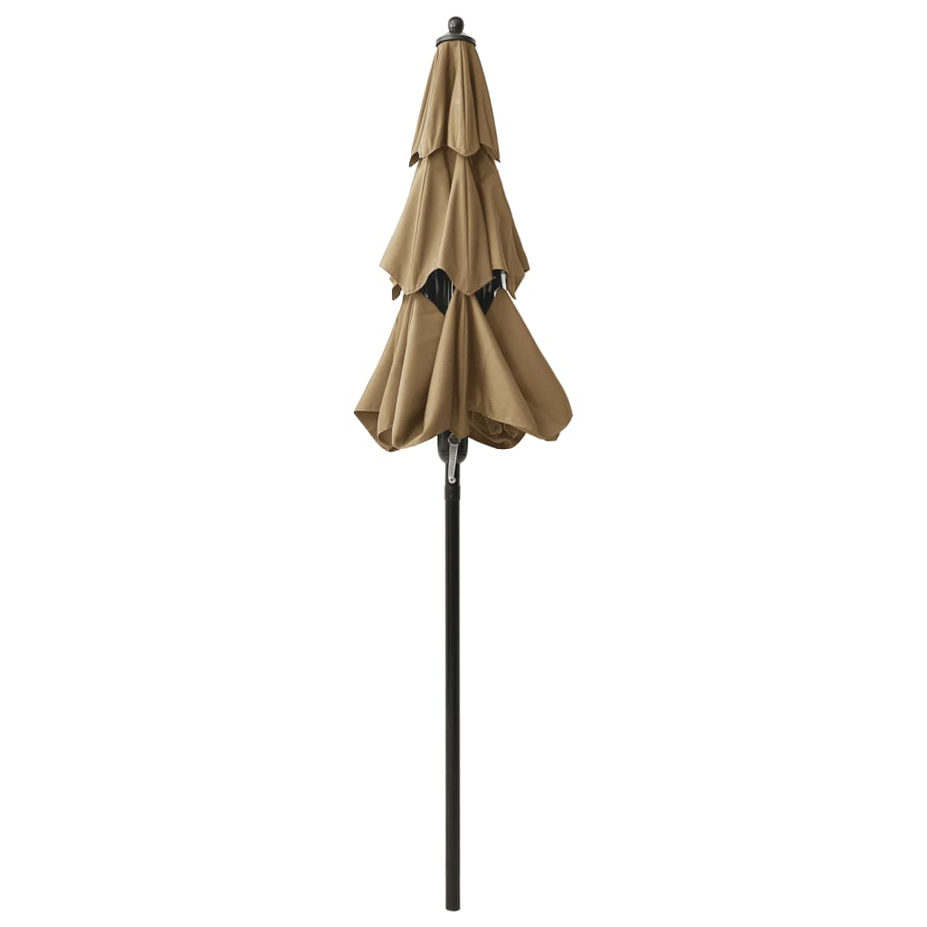 vidaXL 3-poziomowy parasol na aluminiowym słupku, kolor taupe, 2 m