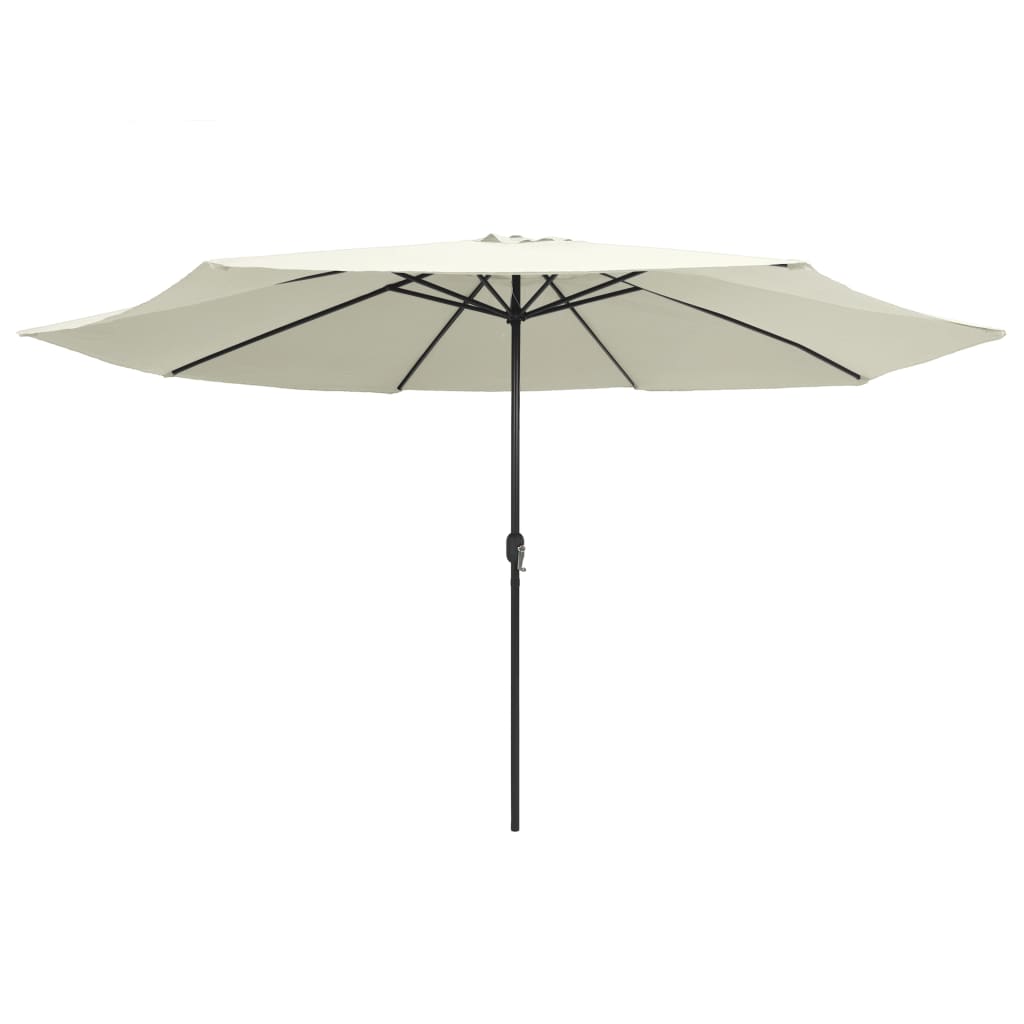 vidaXL Parasol ogrodowy na metalowym słupku, 390 cm, piaskowy