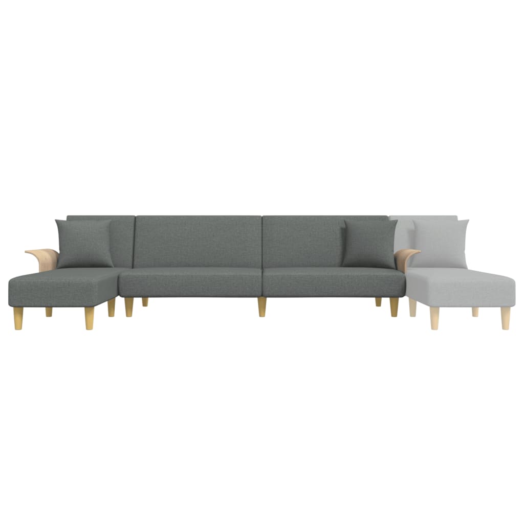 vidaXL Sofa rozkładana L, ciemnoszara, 279x140x70 cm, tkanina