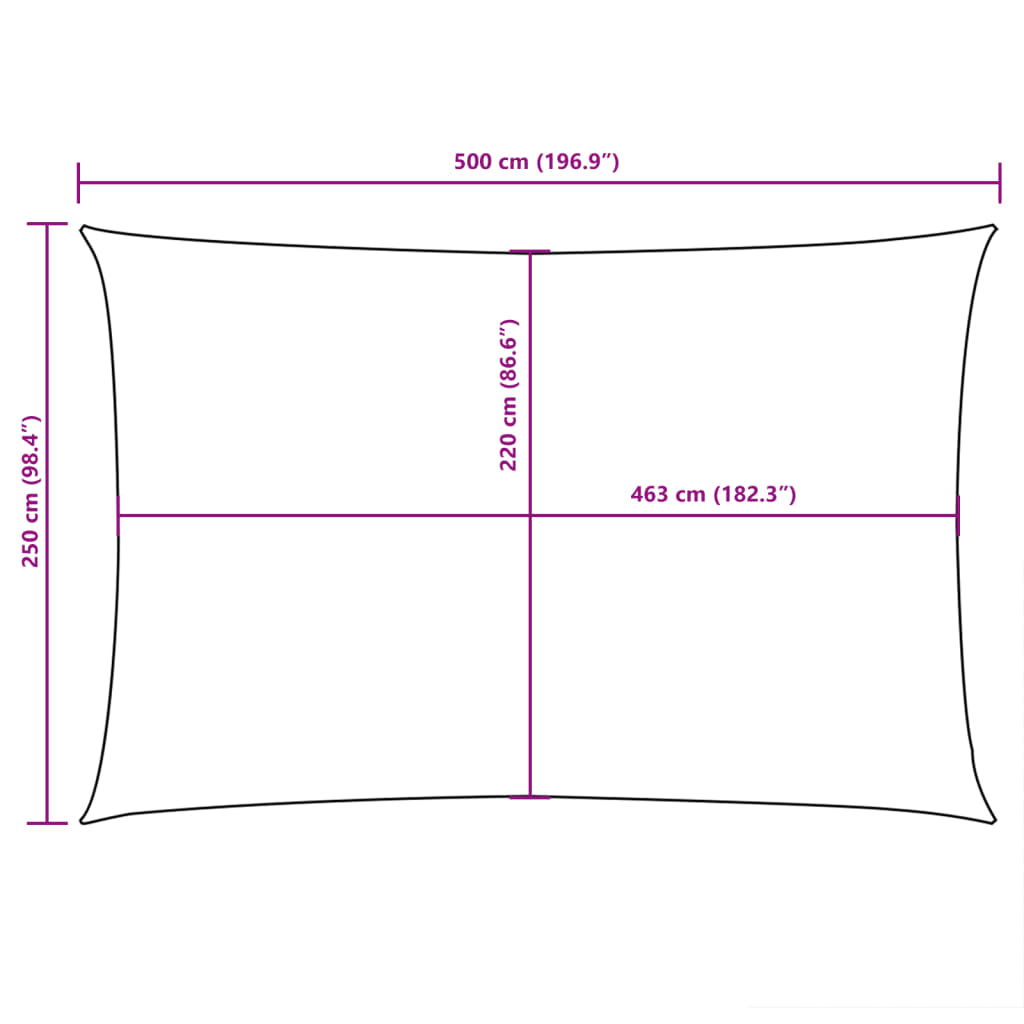 vidaXL Prostokątny żagiel ogrodowy, tkanina Oxford, 2,5x5 m, antracyt