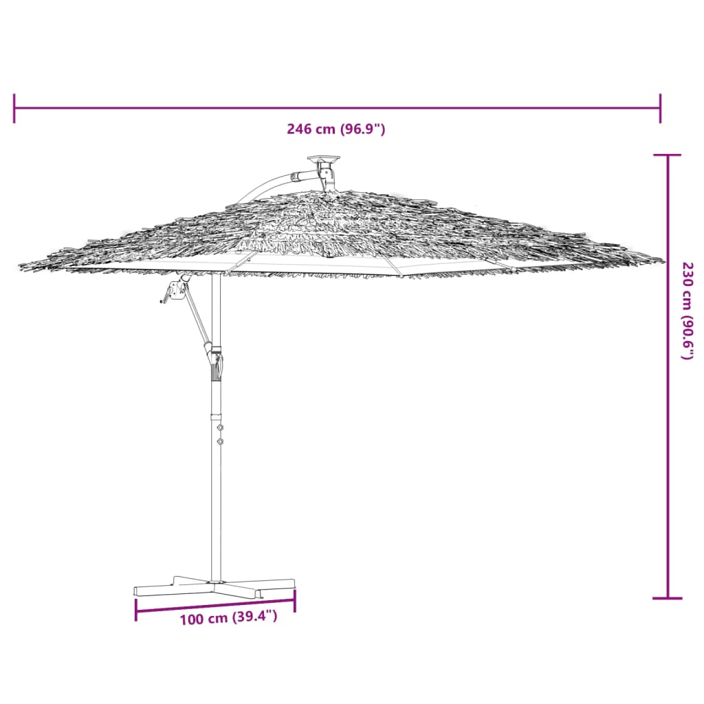 vidaXL Parasol ogrodowy na stalowym słupku, niebieski, 246x246x230 cm