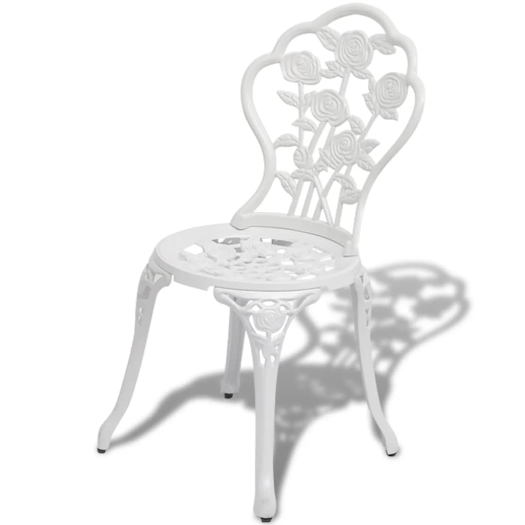 vidaXL Krzesła bistro, 2 szt., odlewane aluminium, białe