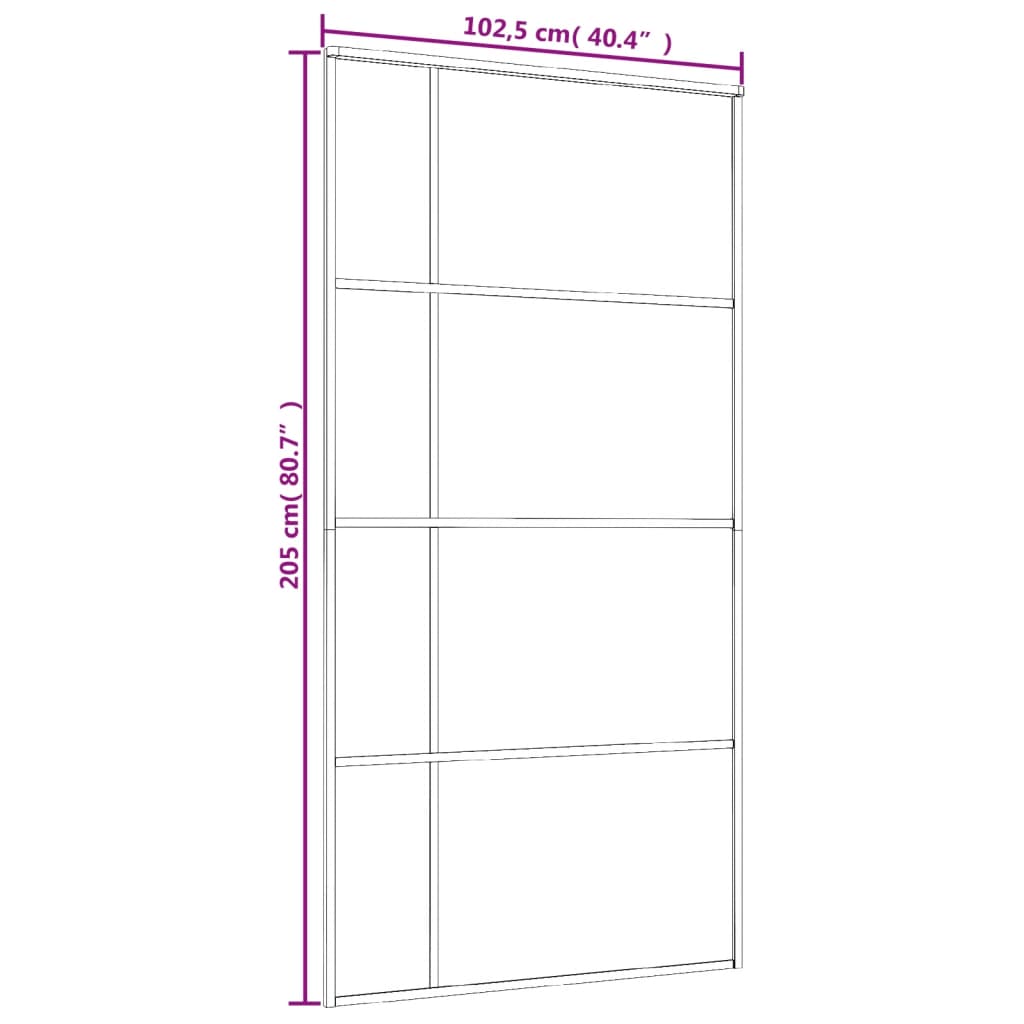 vidaXL Drzwi przesuwne, szkło ESG i aluminium, 102,5x205 cm, biały