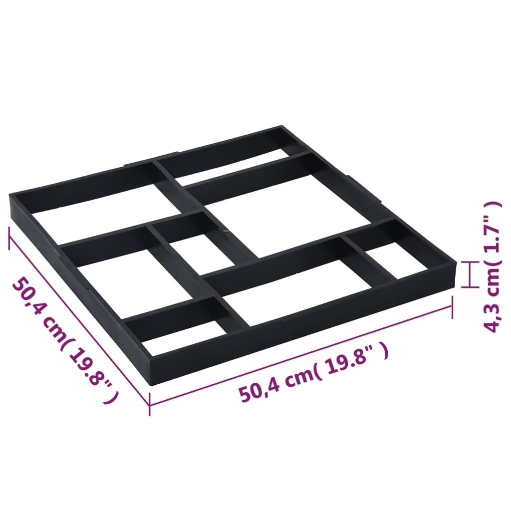 vidaXL Formy do kostki brukowej, 2 szt., 50,4 x 50,4 x 4,3 cm, plastik