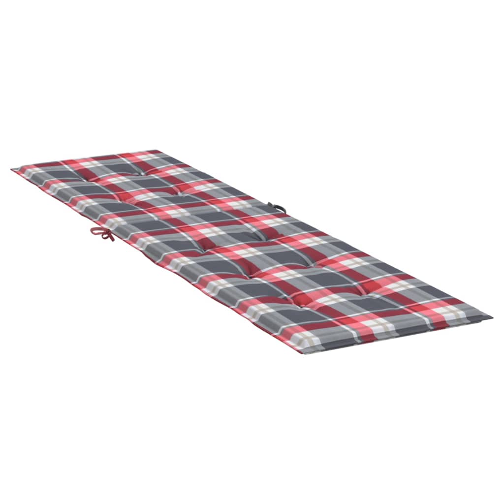 vidaXL Poduszka na leżak, czerwona krata, (75+105)x50x4 cm