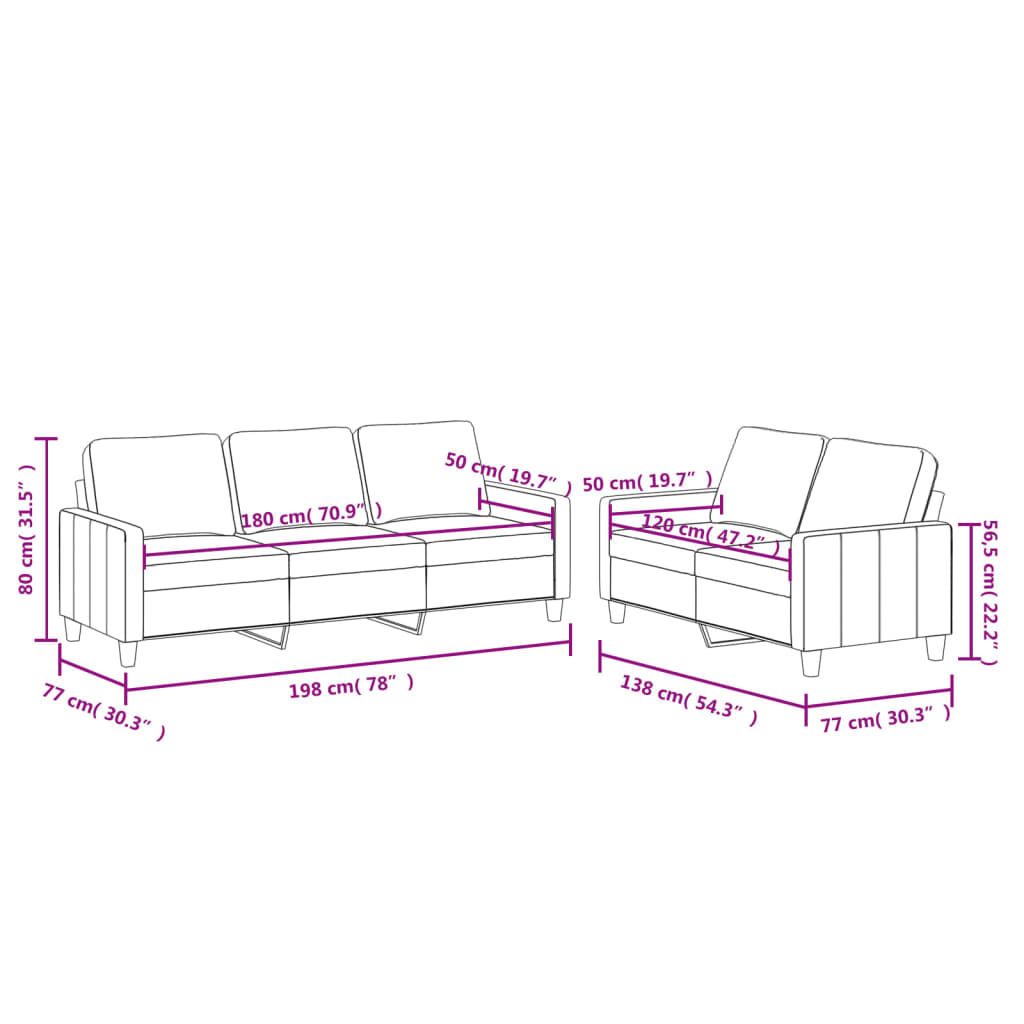 vidaXL 2-osobowa sofa z poduszkami, cappuccino, sztuczna skóra