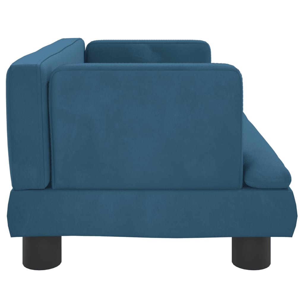 vidaXL Sofa dla dzieci, niebieska, 60x40x30 cm, aksamit