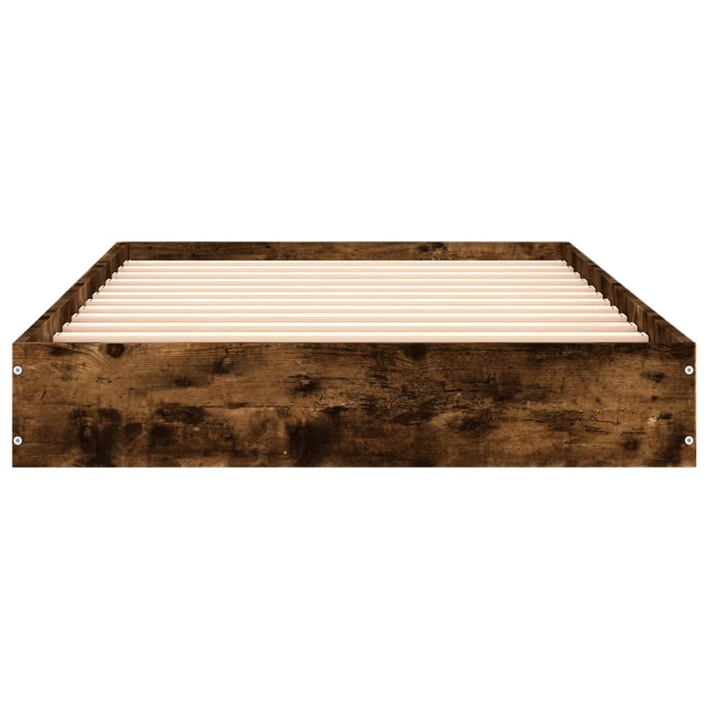 vidaXL Rama łóżka, przydymiony dąb, 75x190 cm, materiał drewnopochodny