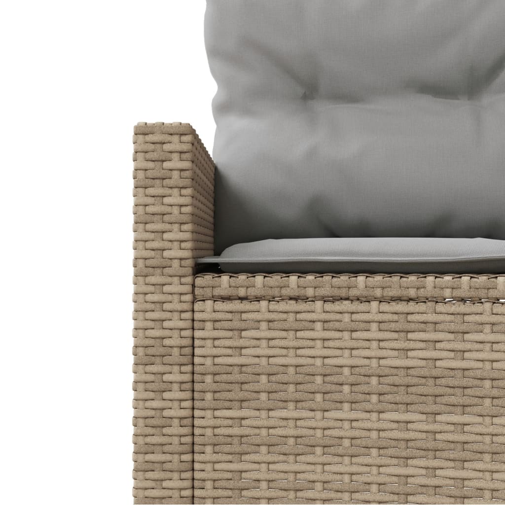 vidaXL Sofa ogrodowa z poduszkami, półokrągła, beżowy rattan PE