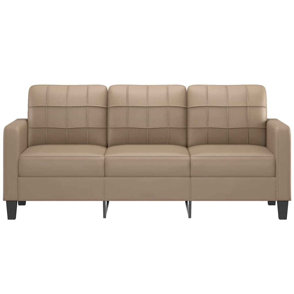 vidaXL 3-osobowa sofa, cappuccino, 180 cm, sztuczna skóra