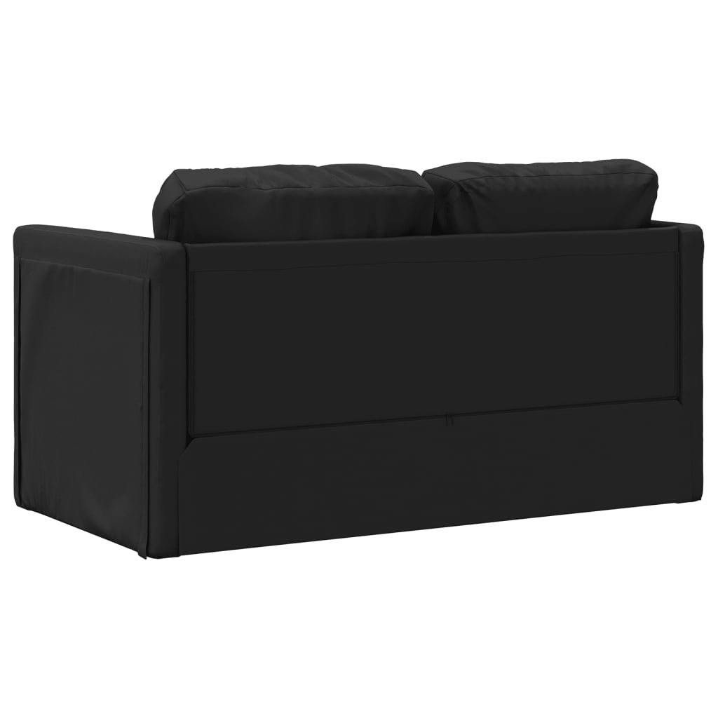 vidaXL Sofa podłogowa 2-w-1, czarna, 112x174x55 cm, sztuczna skóra