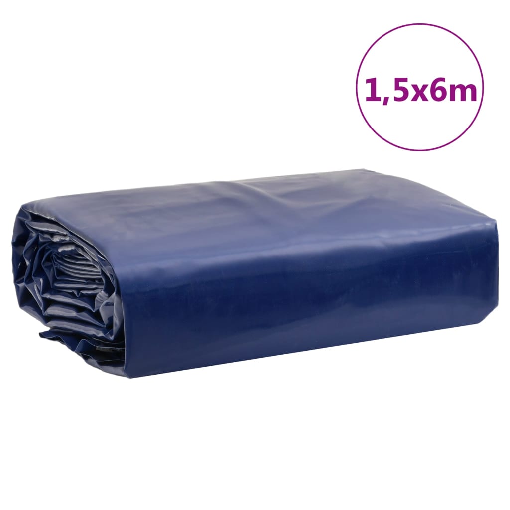 vidaXL Plandeka, niebieska, 1,5x6 m, 650 g/m²