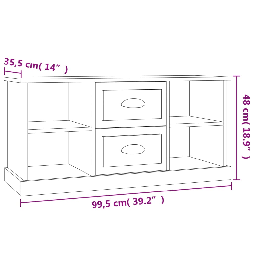 vidaXL Szafka pod TV, czarna, 99,5x35,5x48 cm, materiał drewnopochodny