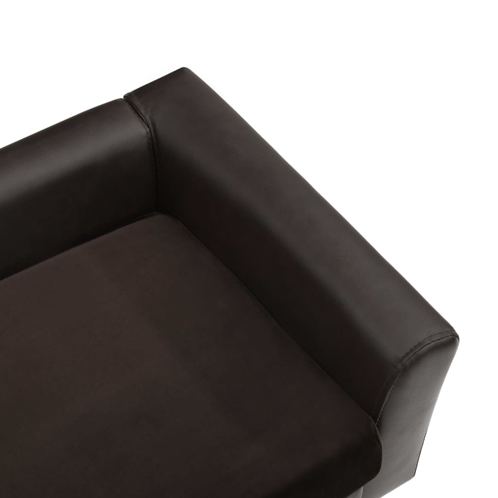 vidaXL Sofa dla psa, brązowa, 60x43x30 cm, plusz i sztuczna skóra