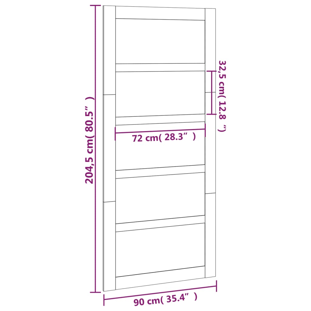 vidaXL Drzwi przesuwne, 90x1,8x204,5 cm, lite drewno sosnowe