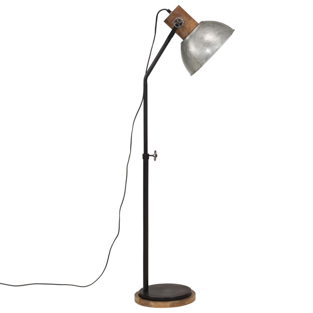 vidaXL Lampa stojąca, 25 W, srebro vintage, 30x30x100-150 cm, E27
