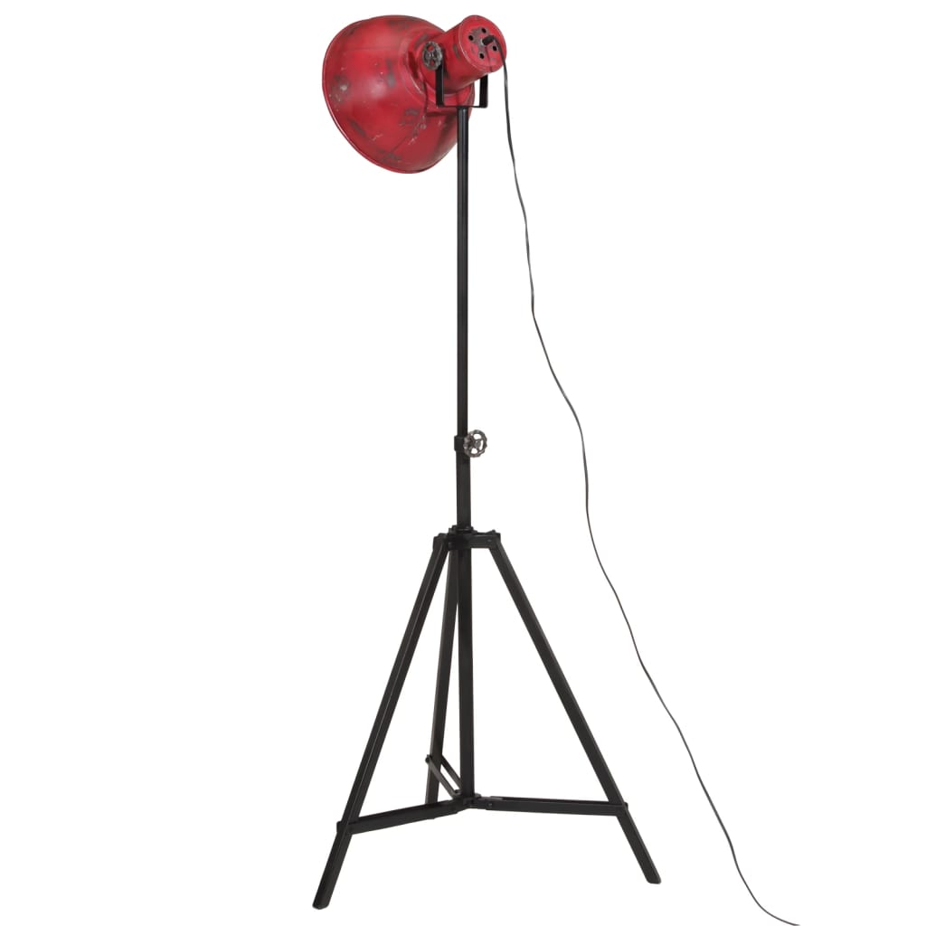 vidaXL Lampa stojąca, 25 W, postarzany czerwony, 61x61x90/150 cm, E27