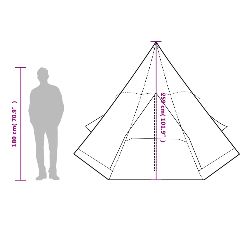 vidaXL Namiot turystyczny, tipi, 4-os., niebieski, wodoszczelny