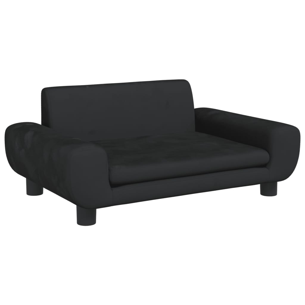 vidaXL Sofa dla dzieci, czarna, 70x45x33 cm, aksamit