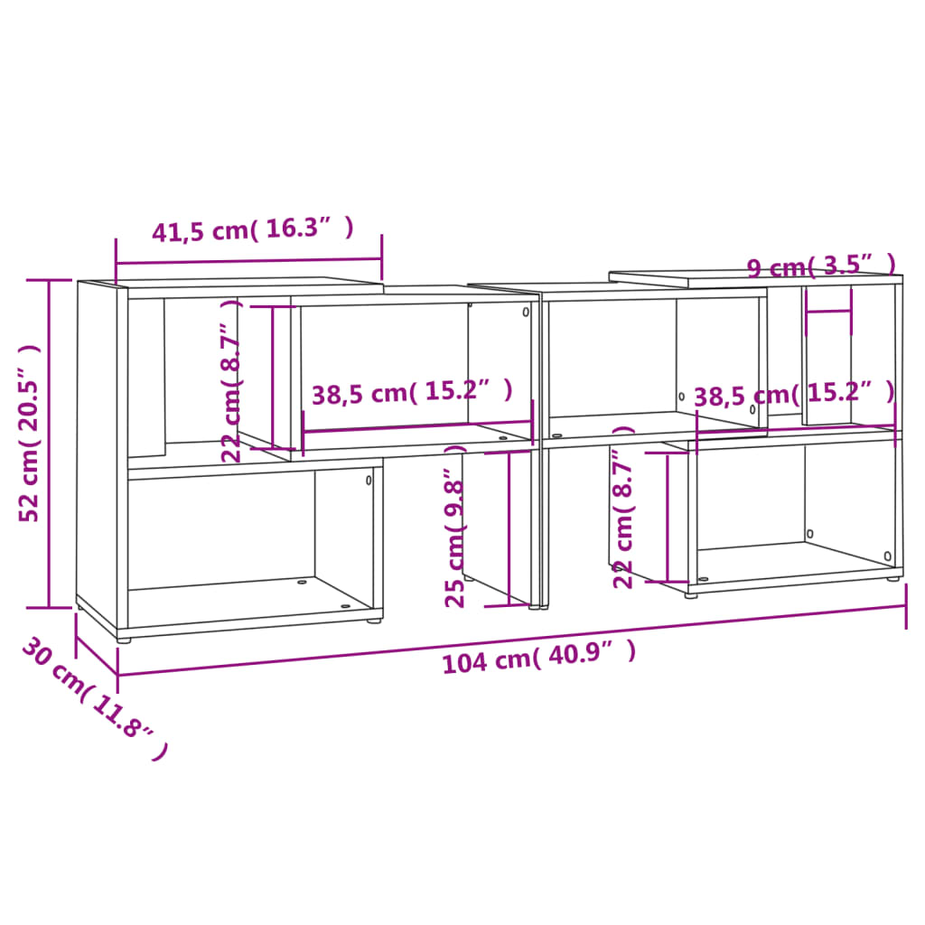 vidaXL Szafka pod telewizor, biała, 104x30x52 cm