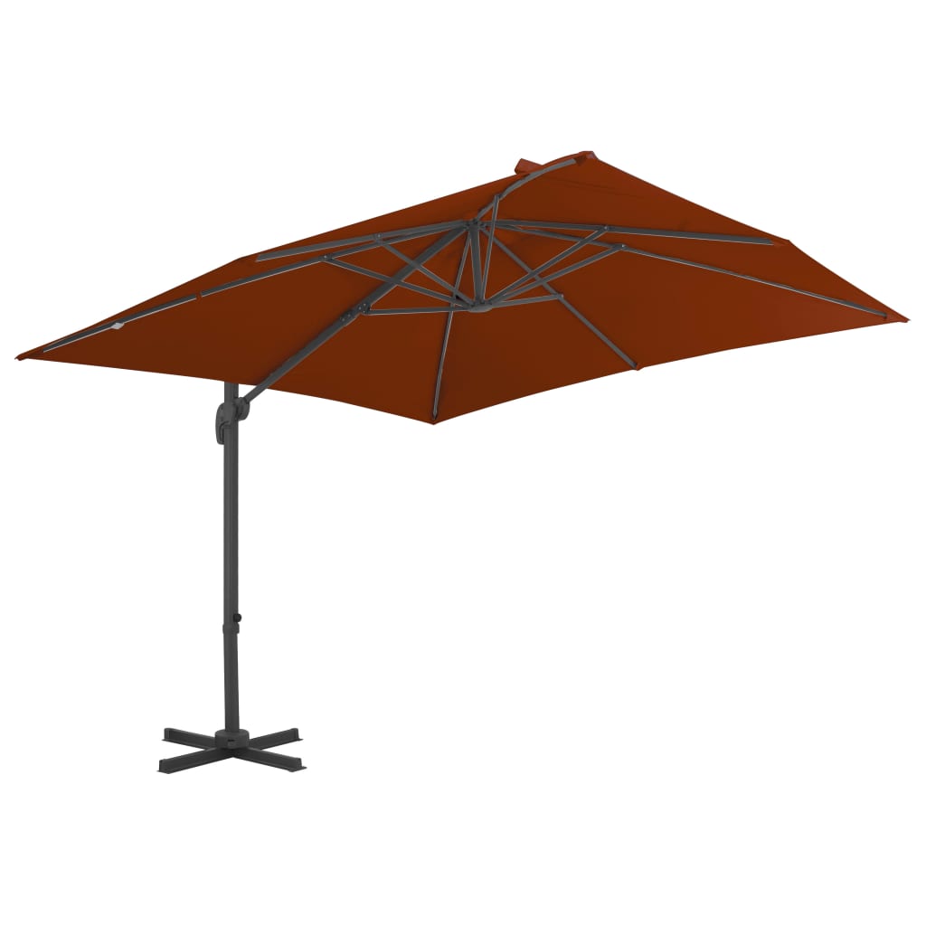 vidaXL Parasol wiszący z aluminiowym słupkiem, 300x300 cm, terakota