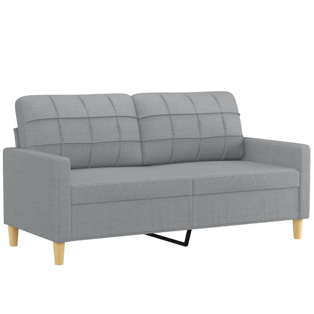 vidaXL Sofa 2-osobowa, jasnoszara, 140 cm, tkanina, klasa B